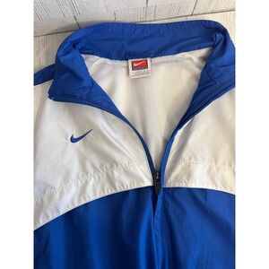 Vintage Nike Team Windbreaker Jacket Blue White Colorblock Mesh Lined M